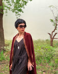 Maroon Silk Embroidered Pashmina Shawl