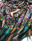 Extra Fine Black Designer Kani Pashmina Shawl