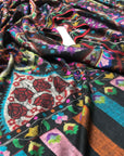 Extra Fine Black Designer Kani Pashmina Shawl