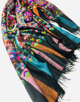 Extra Fine Black Designer Kani Pashmina Shawl