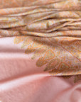 3 Yard Coral Pink Floral Embroidery Pashmina Shawl