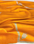 Vintage Mustard Silk Embroidery Pashmina Shawl