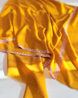 Vintage Yellow Silk Embroidery Pashmina Shawl