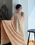 Vintage Ivory White Jamawar Embroidery Pashmina Shawl