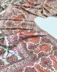 Châle pashmina brodé Jamawar blanc de 3 mètres