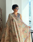 2.5 Yard Beige Antique Design Kani Pashmina Shawl