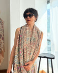 2.5 Yard Beige Antique Design Kani Pashmina Shawl
