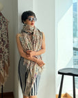 2.5 Yard Beige Antique Design Kani Pashmina Shawl