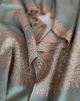Light Green Paisley Design Pashmina Shawl