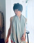 Light Green Paisley Design Pashmina Shawl