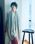 Light Green Paisley Design Pashmina Shawl