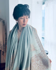 Light Green Paisley Design Pashmina Shawl