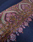 Navy Blue Dhoor Embroidery Pashmina Shawl