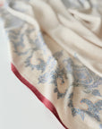 Beige Floral Design Embroidered Pashmina Shawl