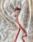Beige Floral Design Embroidered Pashmina Shawl