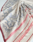 Beige Floral Design Embroidered Pashmina Shawl