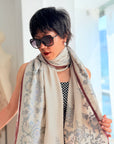 Natural Gulaab Kalam Designer Pashmina Shawl