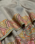 2.5 Yard Army Khaki Paisley Design Pashmina Shawl