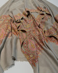 2.5 Yard Army Khaki Paisley Design Pashmina Shawl