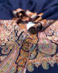 2.5 Yard Navy Paisley Design Pashmina Shawl