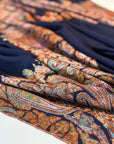 2.5 Yard Navy Paisley Design Pashmina Shawl