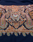 2.5 Yard Navy Paisley Design Pashmina Shawl