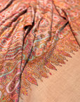 2.5 Yard Dancing Almond Jamawar Embroidery Pashmina Shawl