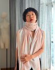 Light Pink Paisley Design Pashmina Shawl