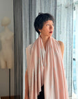Light Pink Paisley Design Pashmina Shawl