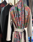 Vintage Beige Jamawar Pashmina Shawl with Exquisite Peacock Design