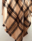 Mocca Checks Thick EKAT Pashmina Shawl