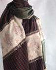 IKAT Embroidery Pashmina Shawl with Stripe Designs