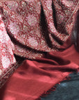 Maroon Silk Jamawar Embroider Pashmina Shawl