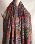 Vintage Beige Jamawar Pashmina Shawl with Exquisite Peacock Design