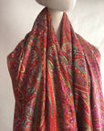 Beige Jamawar Embroidery Pashmina Shawl with Exquisite Paisley Designs