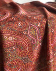 White Jamawar Embroidery Pashmina Shawl with Exquisite Mandala Floral Designs