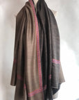 Dark Gray Reversible Sozni Pashmina Shawl