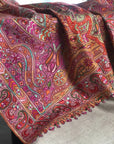 Beige Jamawar Embroidery Pashmina Shawl with Exquisite Paisley Designs