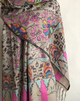 Light Camel Chinar Design Kani Pashmina Shawl