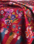 Maroon Floral Design Kani Pashmina Shawl