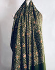 Emerald Silk Embroidery Pashmina Shawl