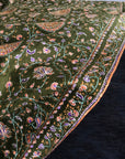 Emerald Silk Embroidery Pashmina Shawl
