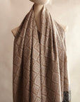 Beige Diamond Design Sozni Pashmina Shawl