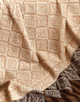 Beige Diamond Design Sozni Pashmina Shawl