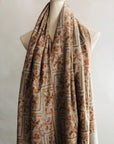 Beige Jaal Floral Design Pashmina Shawl