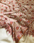 Beige Floral Design Embroidery Pashmina Shawl