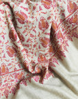 Beige Floral Design Embroidery Pashmina Shawl