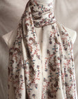 White Silk Sozni Jamawar Pashmina Shawl