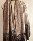 Beige Diamond Design Sozni Pashmina Shawl