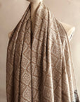 Beige Diamond Design Sozni Pashmina Shawl